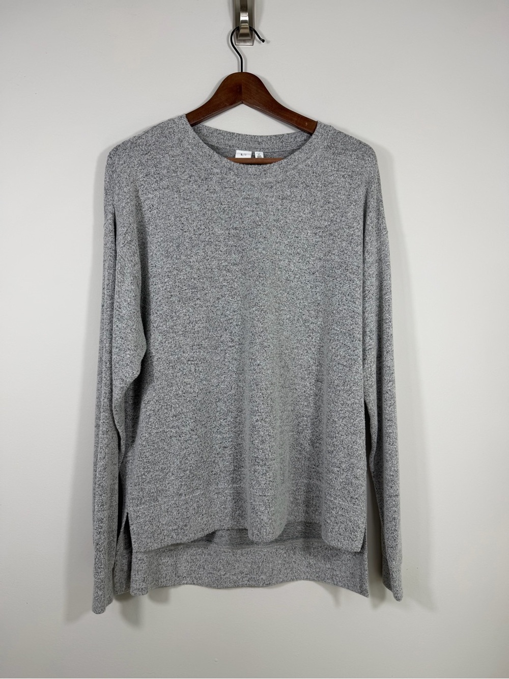 BP Gray Cozy Knit High Low Tunic Sweater Top Medium Oversized Soft